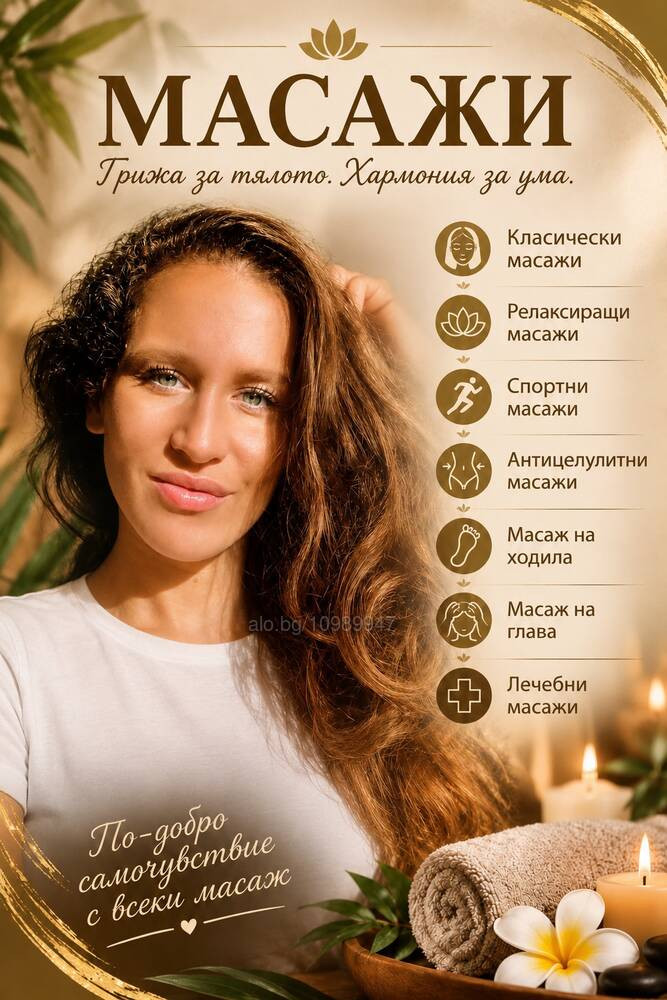 Масажи Шумен- релаксиращ, класически, лечебен
